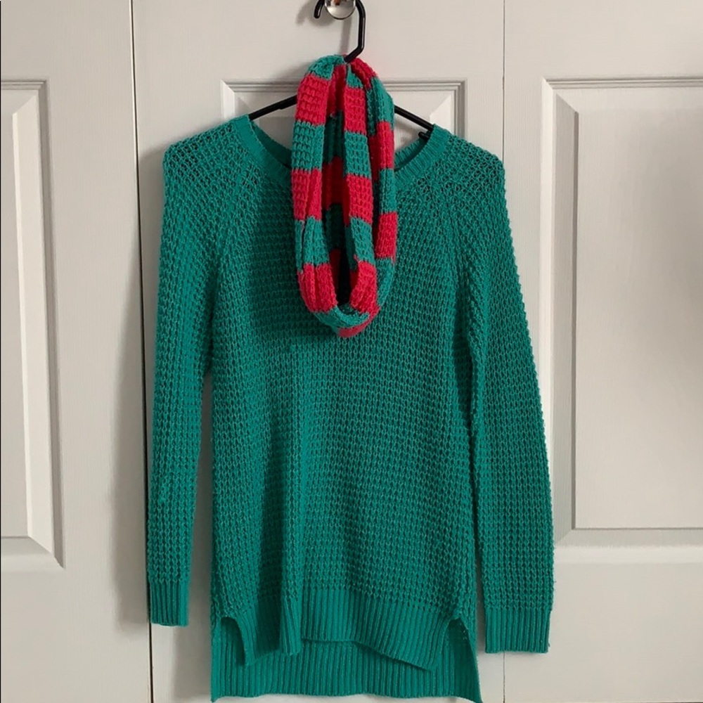 Knitted Sweater with Scarf